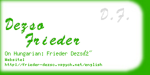 dezso frieder business card